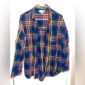 Old navy “boyfriend style” plaid shirt